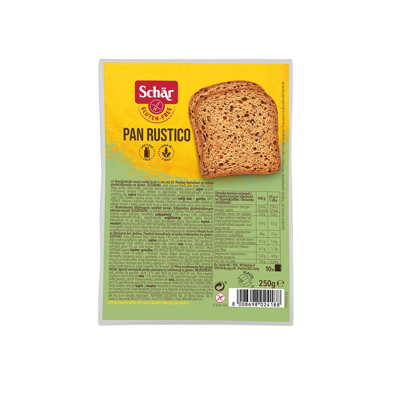 Schar Pan Rustico Gluten-free sliced bread with cereals 250 g